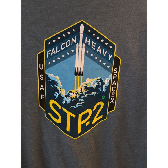 NWT Women’s Shirt  Med Space X STP2 Falcon Heavy Teal See Measurements Unisex - Picture 5 of 7